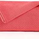 BOUTIQUO 100% Cotton Bed Blanket, Breathable Thermal Blanket King Size, Soft Honeycomb Waffle Blanket 90"x102", Cotton Bed Blanket, Perfect for Layering Any Bed for All Season, Coral