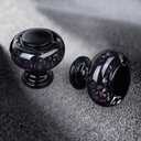 4 Pack Dresser Knobs, Black Kitchen Crystal Cabinet Drawer Knobs, 1-3/8 Inch(36mm) Vintage Decorative Round Knobs Pulls, Easy to Install