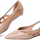 Reitoye Flats for Womens Closed Pointed Toe Ballet Flat Comfortable Dressy Work Slip On Casual Shoes Womens Flats, 9.5, Nude