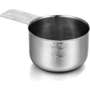1 Cup Stainless Steel Measuring Cup 240ml 8oz Single Measure Cups Metal Measuring Cups with Handle for Cooking Baking