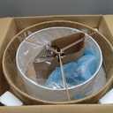 Lornwick Boho Rattan semi Flush Mount Ceiling Light,for Bedroom