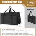 PEASUG Insulated Bags for Food Delivery, XXXL Pizza Delivery Bags, Large Capacity Cooler Bag Keep Food Warm for Grocery Shopping and Catering, Foldable, Heavy-Duty (Black)