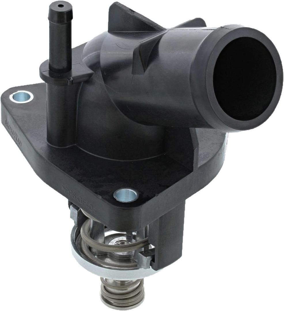 MotoRad 815-207 Engine Coolant Thermostat Housing Assembly - Chevy Silverado 1500 (14-18) Tahoe (15-20) Suburban (14-20), GMC Sierra 1500 (14-19) Yukon (15-20) Yukon XL (15-20)