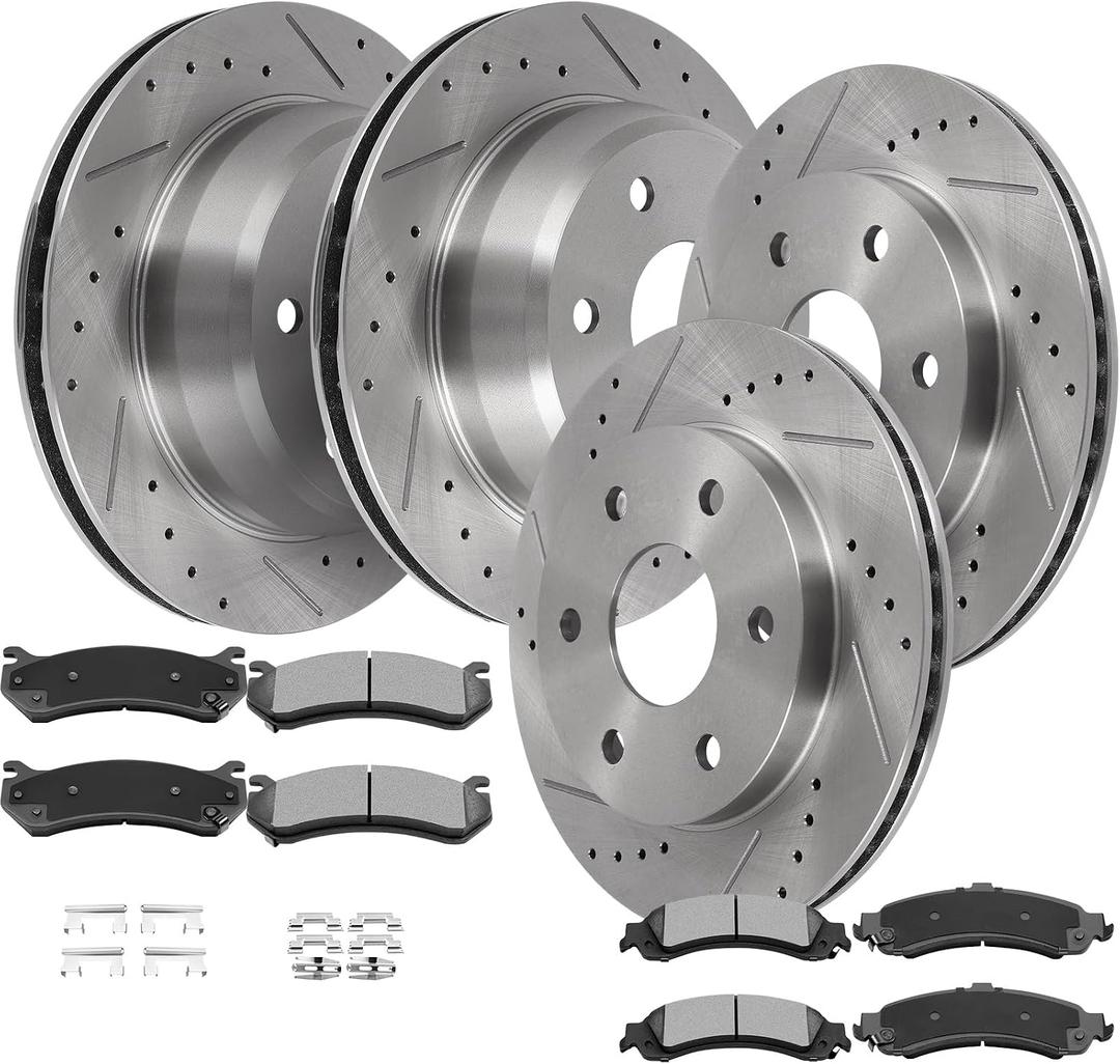 SCITOO Disc Brake Pads and Rotors Front 11.99" Rear 12.99" Rotors