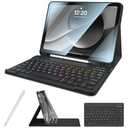 Kiloob for iPad 10th Generation Case with Keyboard with Pencil Holder and Magnetic Disc Universal Stylus Pen 10.9 inch Wireless Detachable Folio Keyboard Cover for New iPad 10th Gen 2022 (Black)