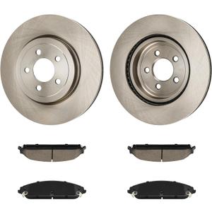 13.58in Front Brake Kits, Brake Rotors and Ceramic Brake Pads Compatible with 2006-2018 2020 Dodge Charger, 2009-2020 Dodge Challenger, 2005-2020 Chrysler 300, 2005-2008 Dodge Magnum