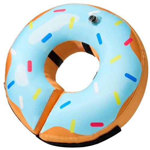 BENCMATE Inflatable Dog Cone Collar Alternative, Soft Dog Cone for Dogs and Cats, Neck Recovery ECollar Donut Collar After Surgery (Large, Blue Donut)