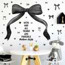 Large Black Bow Wall Stickers Watercolor Bowtie Wall Art Decor for Teen Girls Room Bows Bridal Shower Party Decals for Backdrop Peel and Stick Coquette Inspirational Decal Art Vinyl Mural for Bedroom