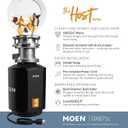 Moen GXB75C Host Series 3/4 HP Garbage Disposal with Power Cord, Batch Feed Control Activation and Sound Reduction
