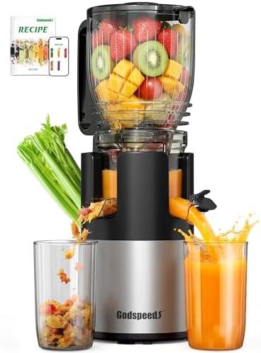 Godspeeds juicer machines with 5.8" Large Feed Chute, Slow masticating cold press juicer for Whole Fruits & Vegetables, easy to clean Design, High Juice Yield Home juicer for Daily Wellness