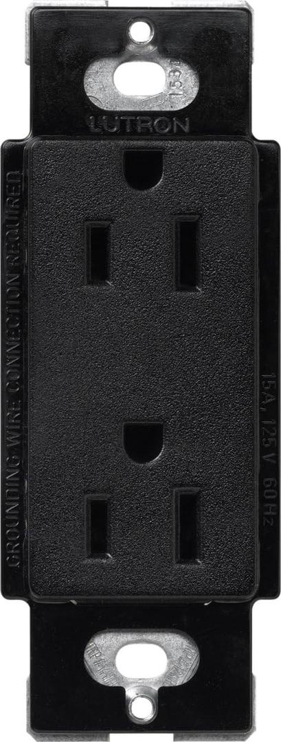 Lutron 15 Amp Tamper-Resistant Duplex Receptacle, SCRS-15-TR-MN, Midnight