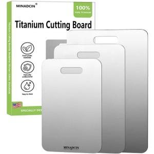 Titanium Cutting Boards For Kitchen, 100% Pure Cut Titanium Cutting Board, Food Grade Quality, Double-sided non-toxic, Easy To Clean, Dishwasher Safe And Will Not Absorb Odors(18L*10W)