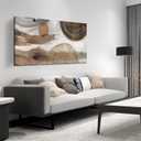 Prepeyssee Grey and Brown Boho Abstract Canvas Wall Art for Living Room Bedroom Home Office Large Abstract Prints Modern Wall Decor Size 24x48