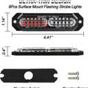 ASPL 8pcs Sync Feature Ultra Slim 12-LED Surface Mount Flashing Strobe Lights for Truck Car Vehicle LED Mini Grille Light Head Emergency Beacon Hazard Warning Lights (Red/Blue)