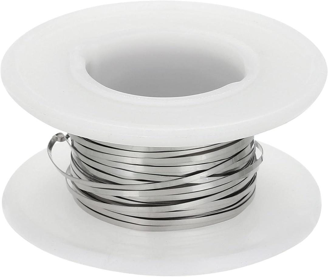 MECCANIXITY Flat Heater Wire 16.4 Ft Length 0.8mm Width 0.15mm Thick for Heating Elements