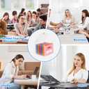 White Accordion File Organizer 13 Pocket Expanding File Folders Monthly Bill Receipt Tax Organizer, Letter A4 Size Documents Holder with Tabs for Work,Back to School,Home,Office