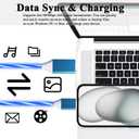 USB C to USB C Cable 3A Light Up C to C Cable LED Type C to Type C Fast Charging Cord for Samsung Galaxy S23 S22 S21 S20 Ultra, i-Phone 15 Pro Max Plus, iPad mini Pro Air(6.6FT,Blue)
