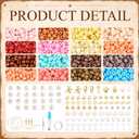 Unittype Straw Cowgirl Hat DIY Craft Bead Making Kit, Khaki, 12 Sets