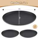 FillTouch 2 Pcs Restaurant Serving Trays PP Plastic Non Slip Rubber Lined Large Oval Tray for Kitchen Dining Room Cafeterias Fast Food Service (27 x 22 Inch,Black)