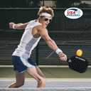 Pickleball Paddles Set of 2 with 4 Balls - USAPA Approved Fiberglass Surface, Lightweight, Non-Slip Grip - Premium Paddle Set for All Skill Levels Indoor & Outdoor (Black)
