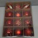 JOYIN 12 Pcs  Red Christmas Balls Ornaments Set, 3.15'' Glittering Tree Hanging Christmas Decorations, Xmas Large Shatterproof Indoor Decor for Tree Wreath Holidays Wedding Party