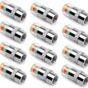 12pcs Tire Pressure Caps, Easy to Read 3 Color Car Tire Pressure Monitor Valve Stem Caps, 32-to-35 PSI
