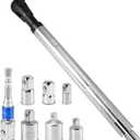 1/2" Offset Extension Wrench, Impact Ratchet Extender for Electric Drill with 6 Square Drive Adapters & Sockets(3/8" 1/4" 1/2" )High Torsion Steel Wrench Extender Slim Design for Tight Narrow Spaces