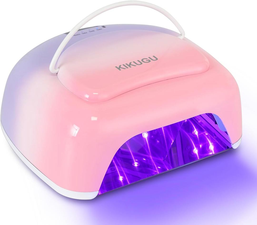 Professional Rechargeable UV LED Nail Lamp,96W Cordless UV Light for Gel Nails with Metallic Reflector & Metal Base, Fast Curing Lamp Manicure,Pedicure,Ideal for Nail Salon(Orange Purple)