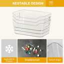 Hudgan 12 Pack Pantry Storage Bins for Kitchen Cabinet, Clear Plastic Organizer Bins for Bathroom, Pantry Organizer Containers for Home Edit, Drawer, Under Sink, Fridge