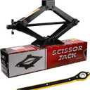 CPROSP Scissor Jack 2 Tons(4,409 lbs) Capacity with Ratchet Handle Effort Saving Just for Emergency Use, not for Weekly Projects