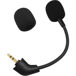 Mic Replacement Boom Compatible with HyperX Cloud II/Core/CloudX 2nd Gen (After Produced 2021)  Straight Jack Gaming Microphone, Noise Cancelling 3.5mm Mic with Foam Cover,Black