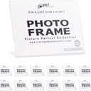 pbf 6x4 Acrylic Sign Holder | 6 x 4 Horizontal Stand Up Slanted Sign Holder | Acrylic Stands for Display | Clear Picture Frame, Menu Table Top Stand, Plastic Flyer Holder (12-Pack)