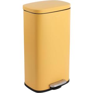 happimess HPM1011L Curtis 8-Gallon Step-Open Trash Can, Daffodil Yellow for Home, Kitchen, Bathroom, Living Room, Office