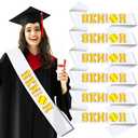 Pack Of 2 Hotop 6 Pcs Senior 2025 Satin Sashes White Sashes with Sport Themed Letters 2025 Graduation Sash Senior Cheer Sash Cheerleader Celebration Class Competition Party Decoration Supply (Softball)