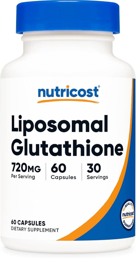 Nutricost Liposomal Glutathione Supplement 60 Capsules, 720 mg Per Serving - Vegan, GMO-Free, 30 Servings, Exp: 03/2029