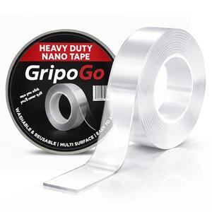 Double Sided Tape Heavy Duty, Clear Double Sided Mounting Tape, Nano Tape, Double Sided Adhesive Tape, Washable, Reusable & Traceless for Multi-Surface Use, Rug Grip, Wall & DIY Projects (Pack of 2)