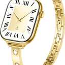 Bling Diamond Band Compatible with Apple Watch for Women 40mm 42mm 41mm 38mm 44mm 45mm 46mm, Slim Sparkly Bracelet Dressy Metal Strap with Jewelry Crystal for iWatch Series 11 SE 10 9 8 7 6 5 4 3 2 1