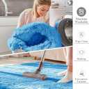 OLANLY 2x3 Machine Washable Small Bedside Rug, Soft Fluffy Shaggy Entryway Throw Rugs for Bedroom, Living Room, Indoor Floor Carpet for Kids Girls and Boys, Home Decor Aesthetic, Bright Blue