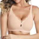LUCKMEEY Bras for Women No Underwire Wireless Mesh Seamless T-Shirt Bra Push up Full Coverage Comfortable Everyday Bra (XX-Large, Oatmilk Skin)
