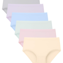 BAMBOO COOL Girls Underwear Breathable Moisture-Wiking Panties Lightweight Soft Solid Color Briefs 6 Pack, 6-14Y