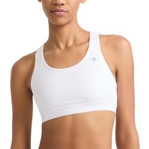 Champion Women's Sports Bra, High-Impact Compression, Moisture-Wicking Fabric (White, XS)