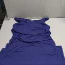 Smallshow Women's Split Long Maternity Dress Sleeveness Ruched Pregnancy Clothes Large Navy Size L