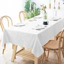 Smiry Rectangle Table Cloth, Waterproof Heavy Duty Vinyl Tablecloths, Wipeable Washable Table Cover for Kitchen and Dining Room (White, 60" X 126")