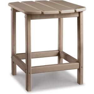 Signature Design by Ashley Sundown Treasure Outdoor Patio HDPE Weather Resistant End Table, Brown (Grey)