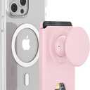 AUROX for MagSafe Wallet Stand, Magnetic Wallet Stand, for Magsafe Phone Grip Card Holder, Magnetic Card Wallet Holder with Collapsible Phone Grip, for iPhone 17 16 15 14 13 Series, Fit 3 Cardss, Pink