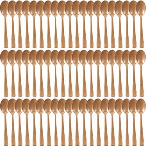 60 Pcs Gold Disposable Plastic Spoons Cutlery Heavy Duty Dinnerware Plastic Silverware Flatware for Home Office School Party Picnics Restaurant Outdoor Events or Every Day Use (Gold)