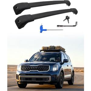 220lbs Upgraded Telluride Roof Rack Cross Bars Compatible with 2019-2025 Telluride LX EX S SX SX-Prestige (Only for Flush Side Rails), Heavy Duty Lockable Aluminum Cargo bars for Rooftop Cargo Carrier