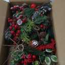 LOMIMOS 16Pack Artificial Christmas Red Berry Picks Assorted,Thick Pine Picks Fake Holly Bough Stems with Pinecones Needles Branches Fake Berries for Xmas Tree Decoration Crafts Wreath Garland Dcor