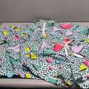 UOUA Women's 80s Color Block Outfits 2 Piece Tracksuit 90s Party Costume Summer Zip Up Windbreaker & Short Sets (Large)