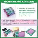 Dunzy 33'' x 33'' Mahjong Mat with Carrying Bag Non Slip Noise Reduction Gaming Mat Rubber Mahjong Table Cover Accessories Gifts for Poker Board Games Dominoes(Purple,Stripe)